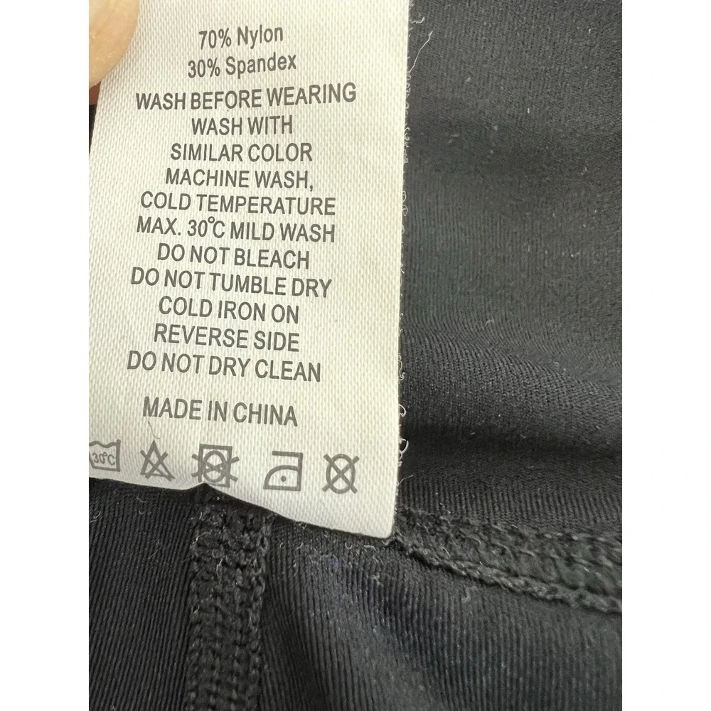 Zyia active full length leggings size 6/8 Medium Black With Yellow‎ Stripe - Picture 6 of 9